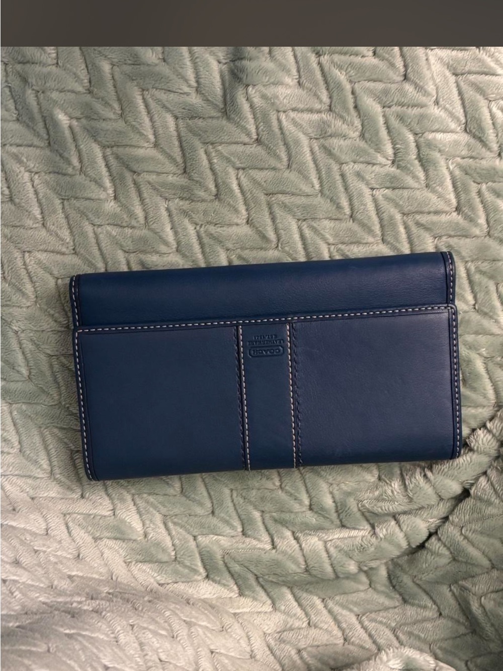 Coach Blue Leather Continental Wallet